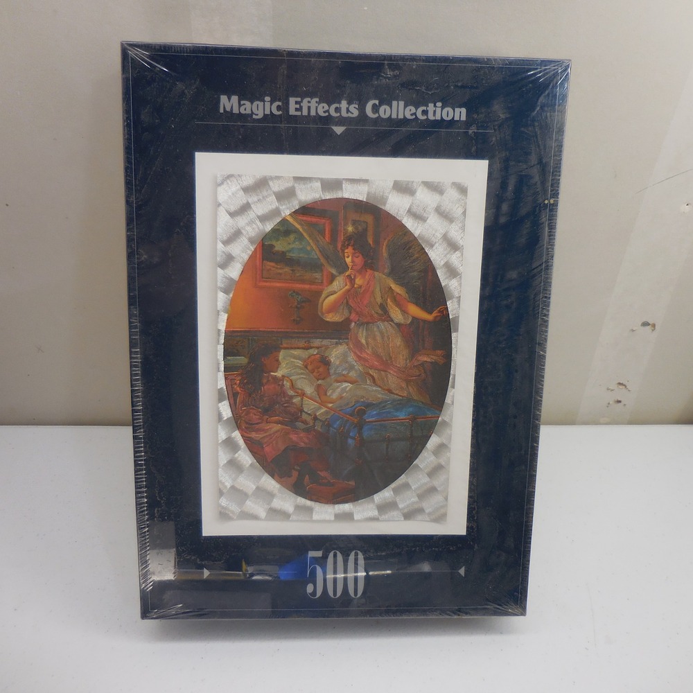 RoseArt Magic Effects Bedtime Angel 500 Piece Jigsaw Puzzle Metallic Shimmer NEW